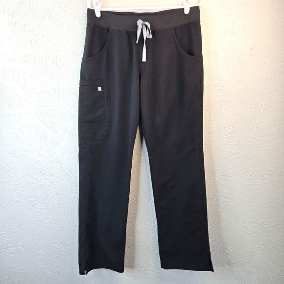 Figs Kade Cargo Medical Pants Nursing Pull On Straight Leg Black Size Medium - Picture 1 of 10